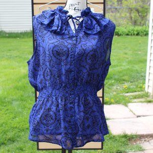 George XL Blue & Black Top